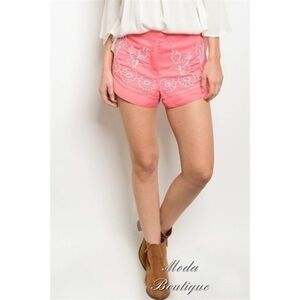CORAL BOHO SHORTS